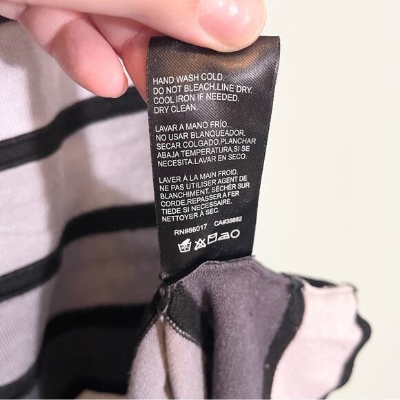 2B Bebe Womens Striped Square Neck Sleeveless Cross Back Dress Black White Large - Picture 5 of 13